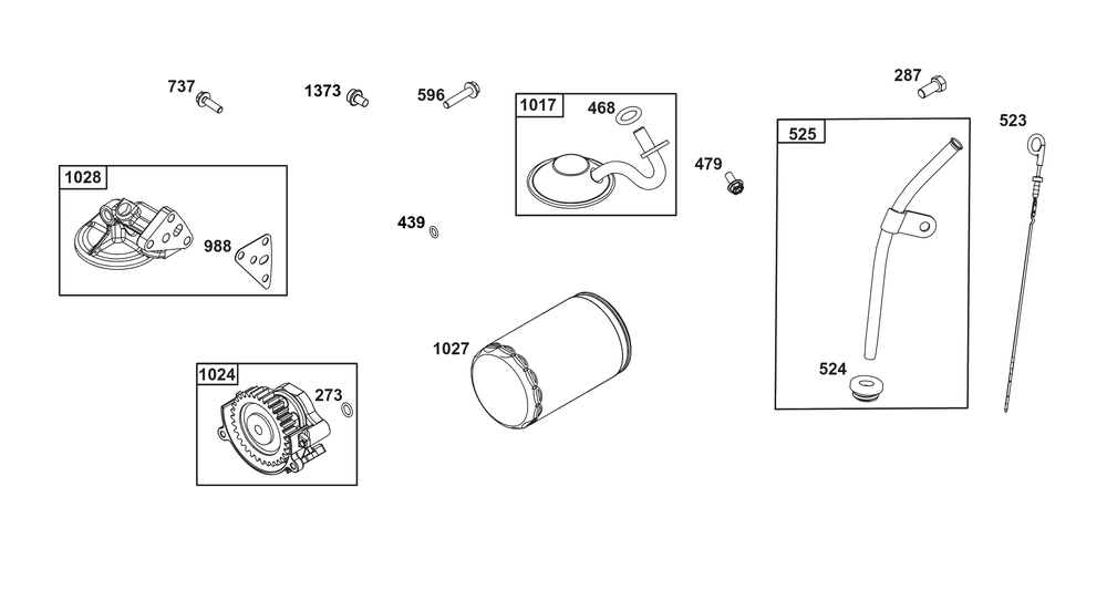 Lubrication Group Diagram and Parts List for 356447-0680-F1 200000 - 399999 Briggs and Stratton Engine